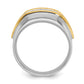 IBGoodman Two-tone Men's Polished 3-Stone 1/2 Carat AA Quality Diamond Ring - WBC