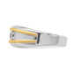 IBGoodman Two-tone Men's Polished 3-Stone 1/2 Carat AA Quality Diamond Ring - WBC