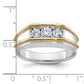 IBGoodman Two-tone Men's Polished 3-Stone 1/2 Carat AA Quality Diamond Ring - WBC