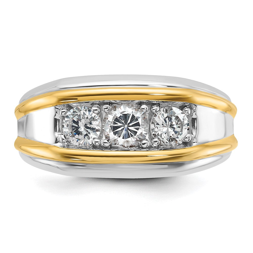 IB Goodman Two-tone Mens 3-Stone 1 carat AA Diamond Ring - WBC