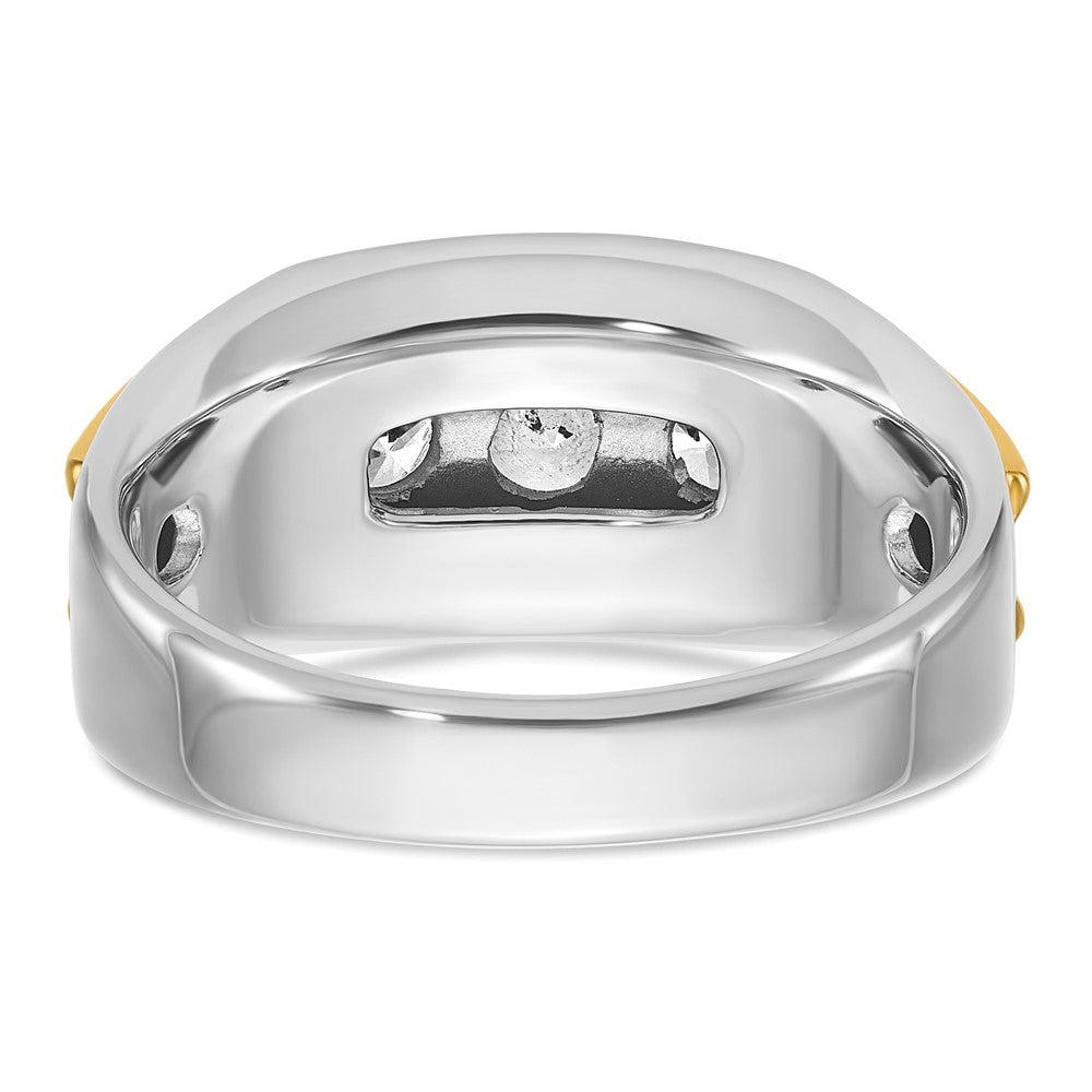 IB Goodman Two-tone Mens 3-Stone 1 carat AA Diamond Ring - WBC
