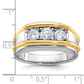 IB Goodman Two-tone Mens 3-Stone 1 carat AA Diamond Ring - WBC