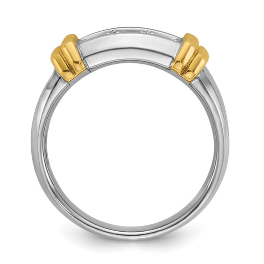 IBGoodman Two-tone Men's Polished 3-Stone 1/2 Carat AA Quality Diamond Ring - WBC