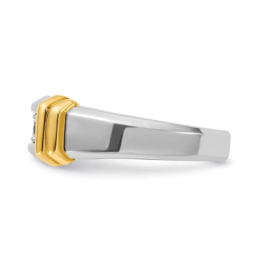 IBGoodman Two-tone Men's Polished 3-Stone 1/2 Carat AA Quality Diamond Ring - WBC