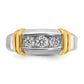 IBGoodman Two-tone Men's Polished 3-Stone 1/2 Carat AA Quality Diamond Ring - WBC