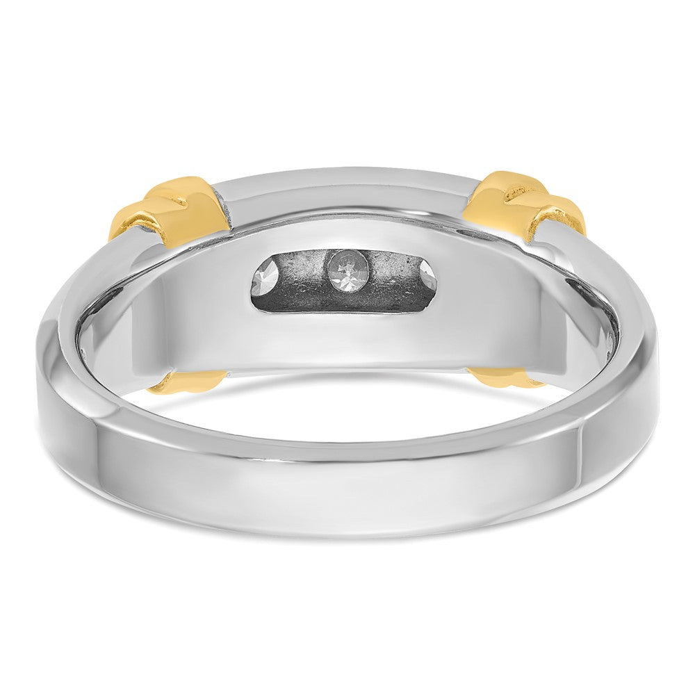IBGoodman Two-tone Men's Polished 3-Stone 1/2 Carat AA Quality Diamond Ring - WBC