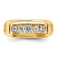 IBGoodman with Rhodium Men's Polished and Satin 5-Stone 1/2 Carat AA Quality Diamond Ring - WBC