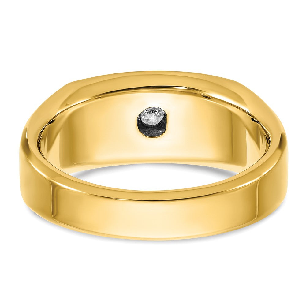 IBGoodman with Rhodium Men's Polished and Satin 5-Stone 1/2 Carat AA Quality Diamond Ring - WBC