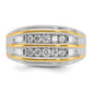 IBGoodman Two-tone Men's Polished 2-Row 1/2 Carat AA Quality Diamond Ring - WBC