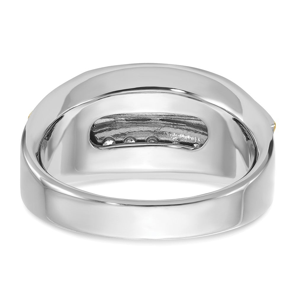 IBGoodman Two-tone Men's Polished 2-Row 1/2 Carat AA Quality Diamond Ring - WBC