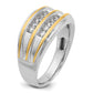 IBGoodman Two-tone Men's Polished 2-Row 1/2 Carat AA Quality Diamond Ring - WBC