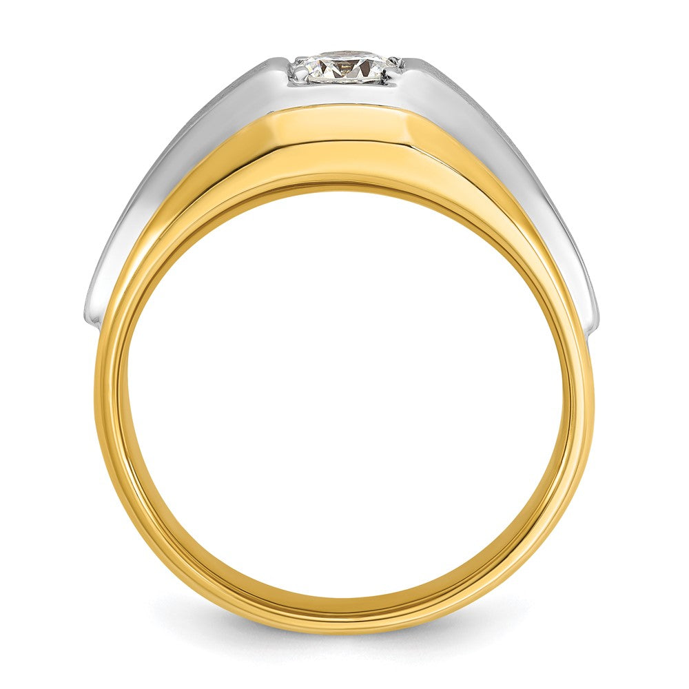 IB Goodman Two-tone Mens Polished and Satin 3/8 carat Diamond Complete Ring - WBC