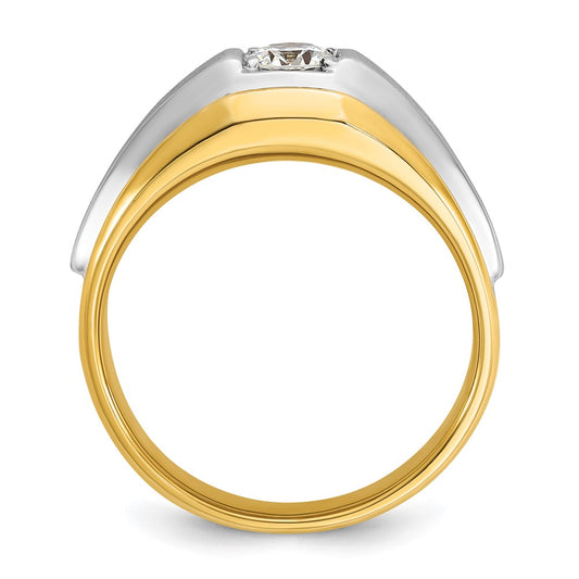 IB Goodman Two-tone Mens Polished and Satin 3/8 carat Diamond Complete Ring - WBC