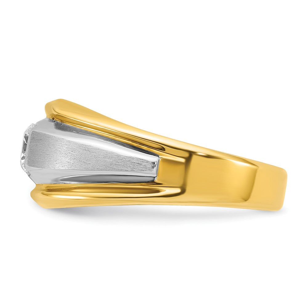 IB Goodman Two-tone Mens Polished and Satin 3/8 carat Diamond Complete Ring - WBC