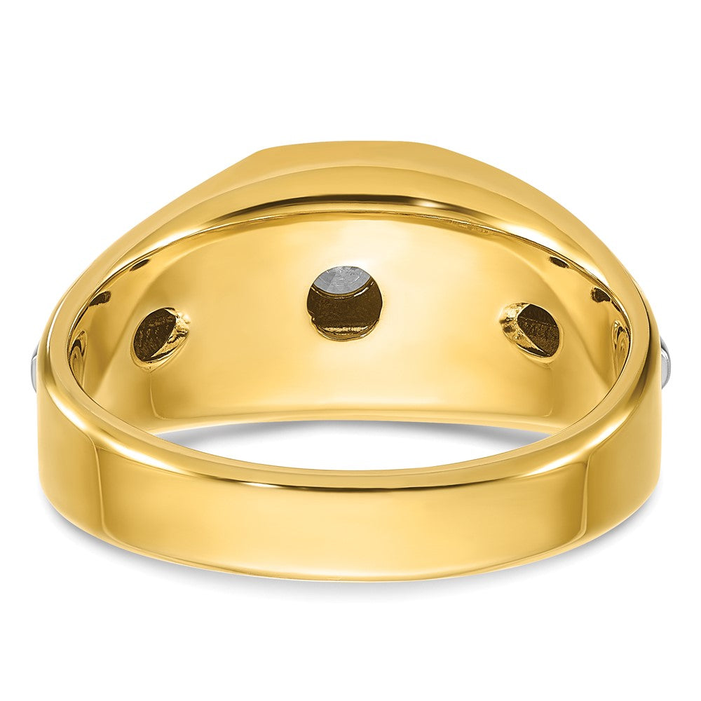 IB Goodman Two-tone Mens Polished and Satin 3/8 carat Diamond Complete Ring - WBC