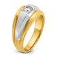 IB Goodman Two-tone Mens Polished and Satin 3/8 carat Diamond Complete Ring - WBC
