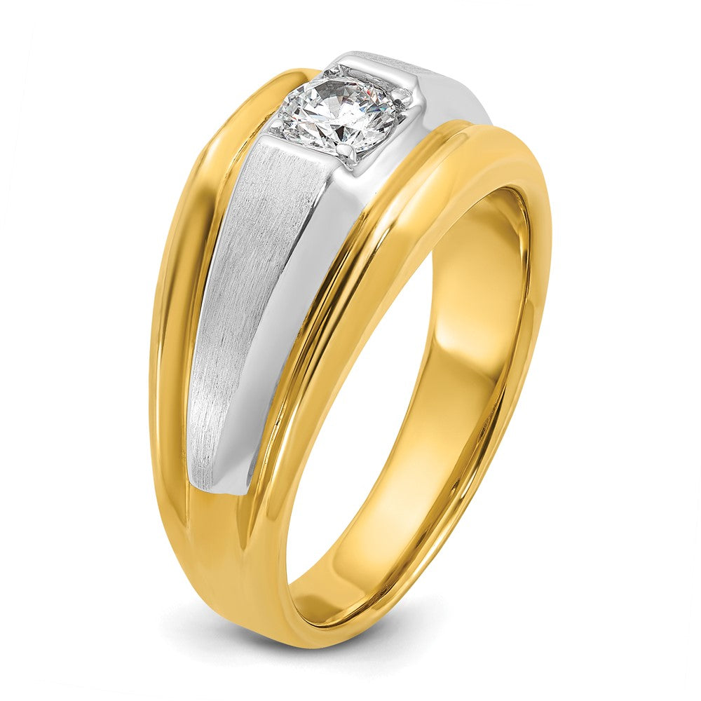 IB Goodman Two-tone Mens Polished and Satin 3/8 carat Diamond Complete Ring - WBC