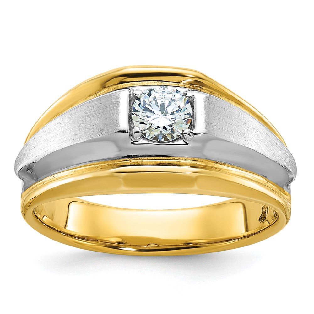 IB Goodman Two-tone Mens Polished and Satin 3/8 carat Diamond Complete Ring - WBC