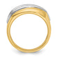 IBGoodman Two-tone Men's Polished and Grooved Graduated 7-Stone 1/2 Carat AA Quality Diamond Ring - WBC