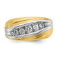 IBGoodman Two-tone Men's Polished and Grooved Graduated 7-Stone 1/2 Carat AA Quality Diamond Ring - WBC