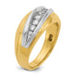IBGoodman Two-tone Men's Polished and Grooved Graduated 7-Stone 1/2 Carat AA Quality Diamond Ring - WBC