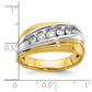 IBGoodman Two-tone Men's Polished and Grooved Graduated 7-Stone 1/2 Carat AA Quality Diamond Ring - WBC