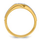 IBGoodman Two-tone Men's Polished Satin and Grooved 4-Stone 1/8 Carat AA Quality Diamond Ring - WBC