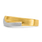 IBGoodman Two-tone Men's Polished Satin and Grooved 4-Stone 1/8 Carat AA Quality Diamond Ring - WBC