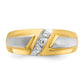 IBGoodman Two-tone Men's Polished and Satin 3-Stone 1/5 Carat AA Quality Diamond Ring - WBC