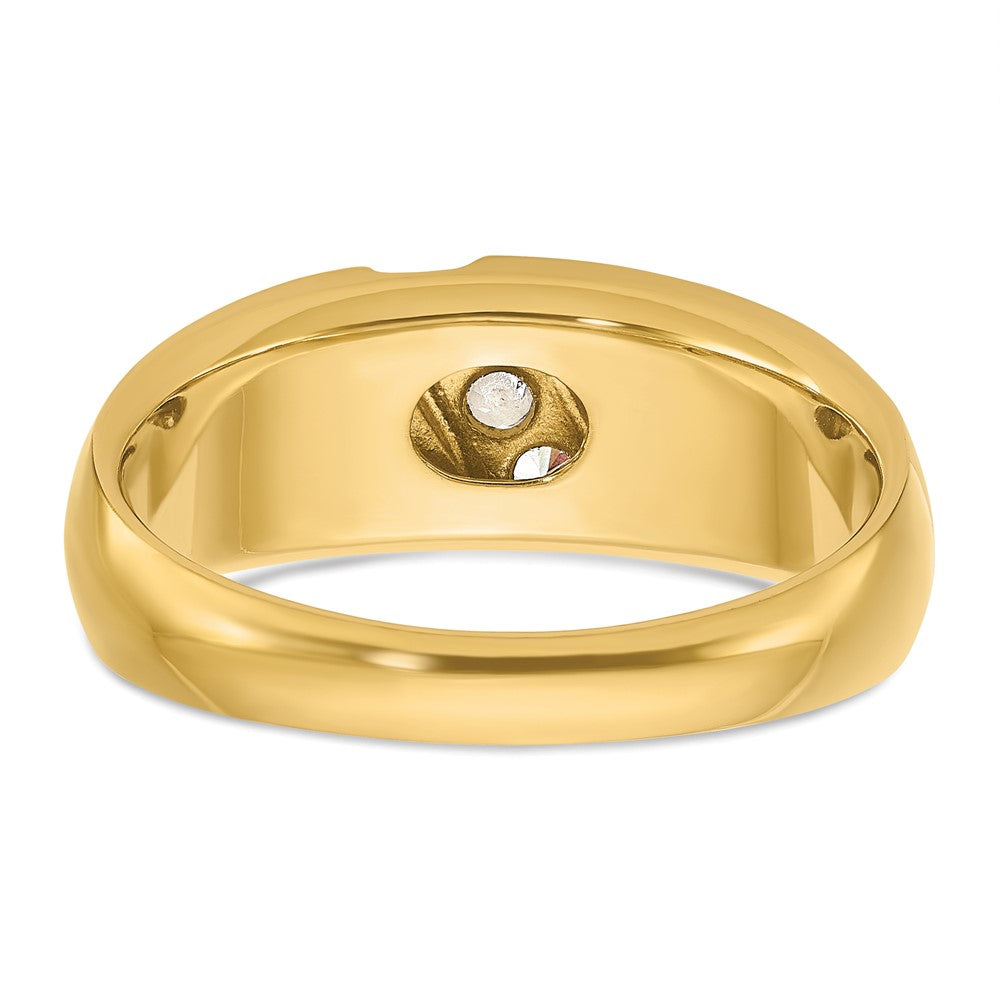 IBGoodman Two-tone Men's Polished and Satin 3-Stone 1/5 Carat AA Quality Diamond Ring - WBC