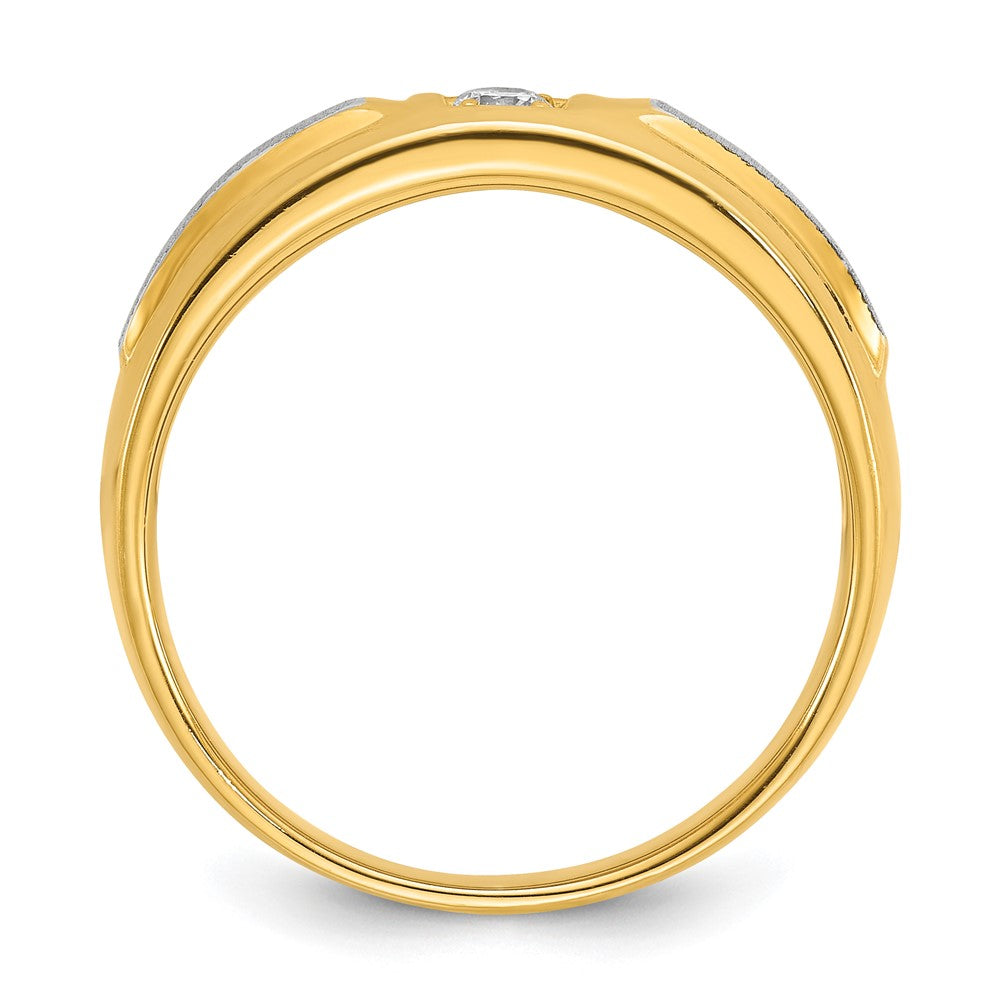 IB Goodman Mens Polished and Satin 1/10 carat Diamond Complete Ring - WBC