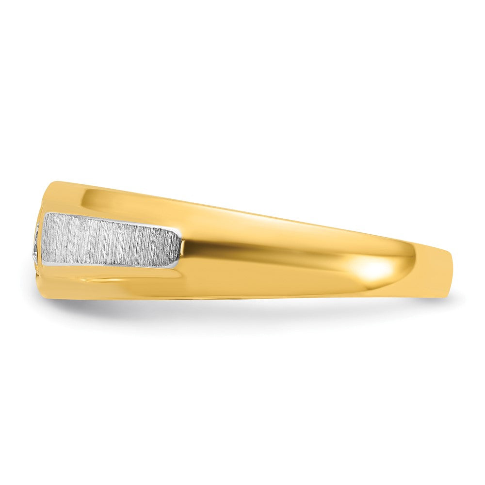 IB Goodman Mens Polished and Satin 1/10 carat Diamond Complete Ring - WBC