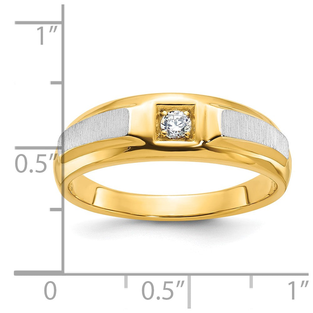 IB Goodman Mens Polished and Satin 1/10 carat Diamond Complete Ring - WBC