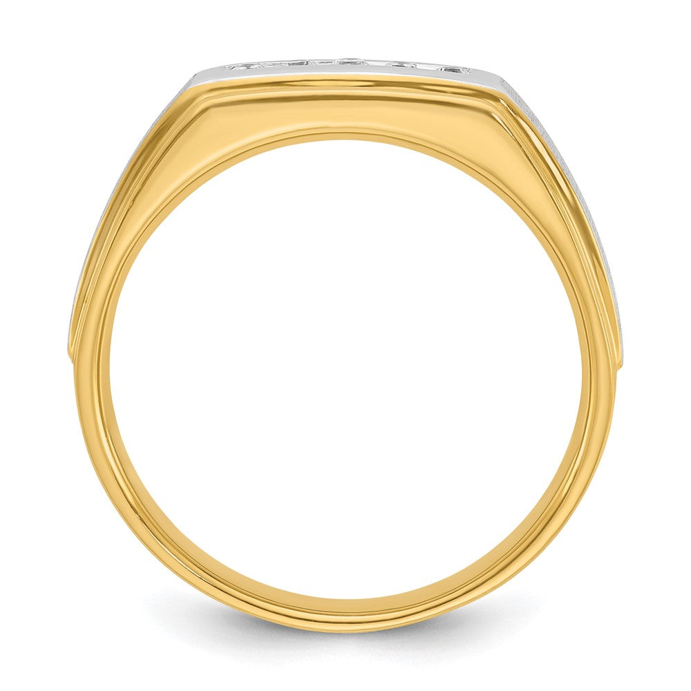 IBGoodman with Rhodium Men's Polished and Satin 5-Stone 1/10 Carat AA Quality Diamond Ring - WBC