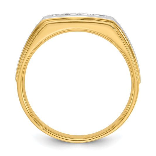 IBGoodman with Rhodium Men's Polished and Satin 5-Stone 1/10 Carat AA Quality Diamond Ring - WBC