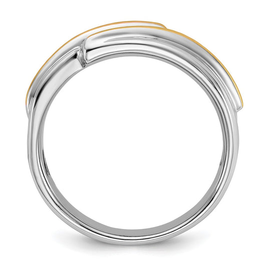 IBGoodman Two-tone Men's Polished 5-Stone 1/6 Carat AA Quality Diamond Ring - WBC