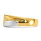 IBGoodman Two-tone Men's Polished Satin and Grooved 3-Stone 1/6 Carat AA Quality Diamond Ring - WBC