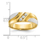 IBGoodman Two-tone Men's Polished Satin and Grooved 3-Stone 1/6 Carat AA Quality Diamond Ring - WBC