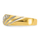 IBGoodman with Rhodium Men's Polished and Grooved 1/6 Carat AA Quality Diamond Ring - WBC