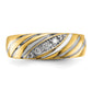 IBGoodman with Rhodium Men's Polished and Grooved 1/6 Carat AA Quality Diamond Ring - WBC