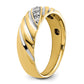 IBGoodman with Rhodium Men's Polished and Grooved 1/6 Carat AA Quality Diamond Ring - WBC