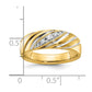 IBGoodman with Rhodium Men's Polished and Grooved 1/6 Carat AA Quality Diamond Ring - WBC
