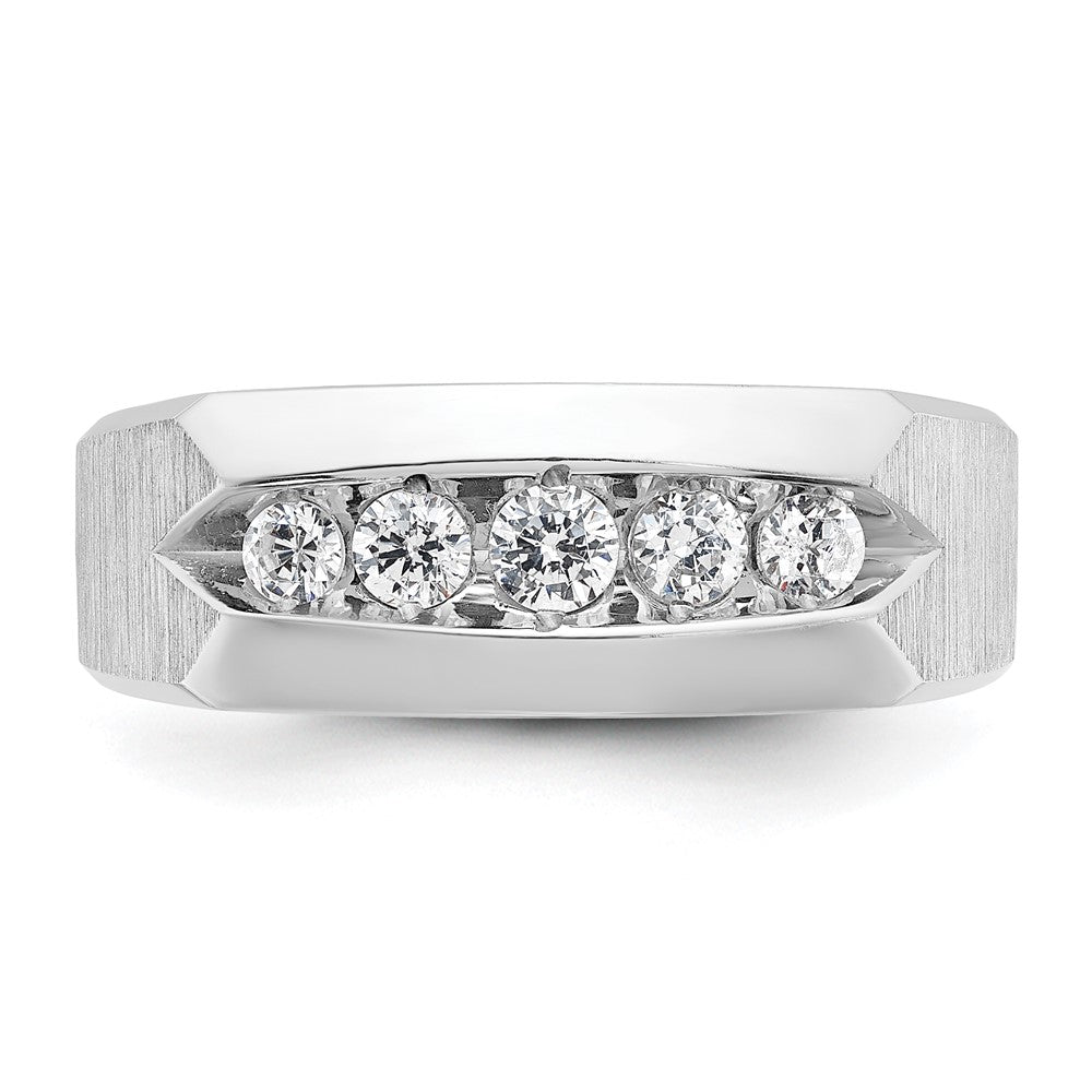IBGoodman Men's Polished and Satin 5-Stone 1/2 Carat AA Quality Diamond Ring - WBC
