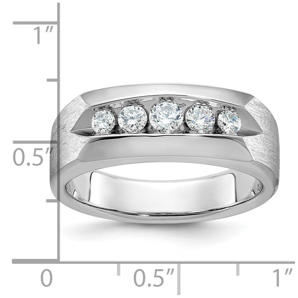 IBGoodman Men's Polished and Satin 5-Stone 1/2 Carat AA Quality Diamond Ring - WBC