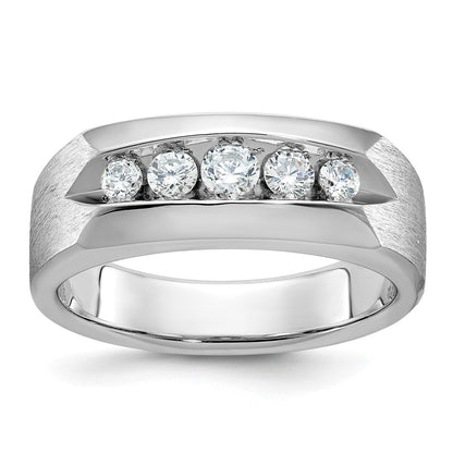 IBGoodman Men's Polished and Satin 5-Stone 1/2 Carat AA Quality Diamond Ring - WBC