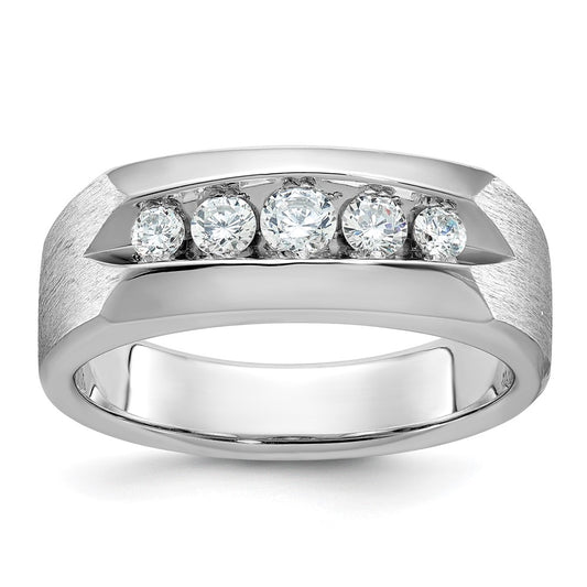 IBGoodman Men's Polished and Satin 5-Stone 1/2 Carat AA Quality Diamond Ring - WBC