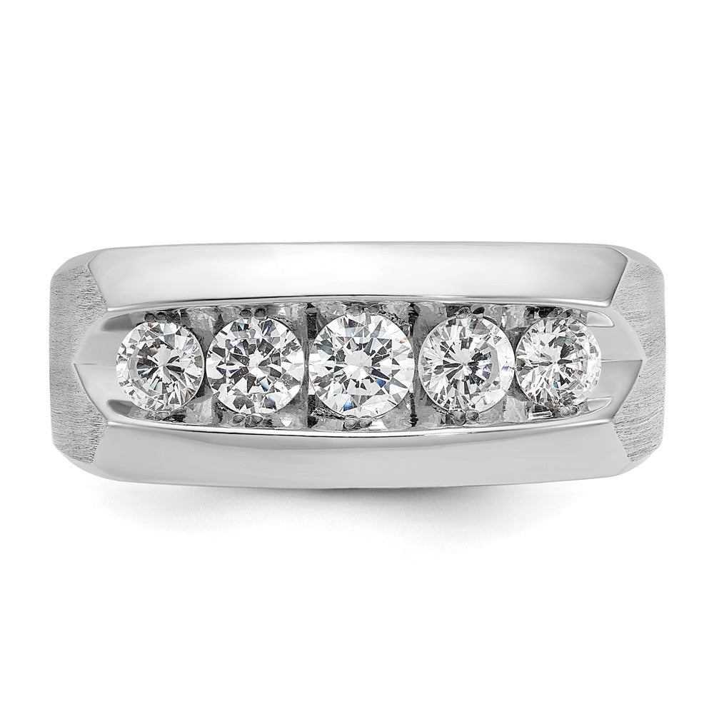 IBGoodman Men's Polished and Satin 5-Stone 1 Carat AA Quality Diamond Ring - WBC
