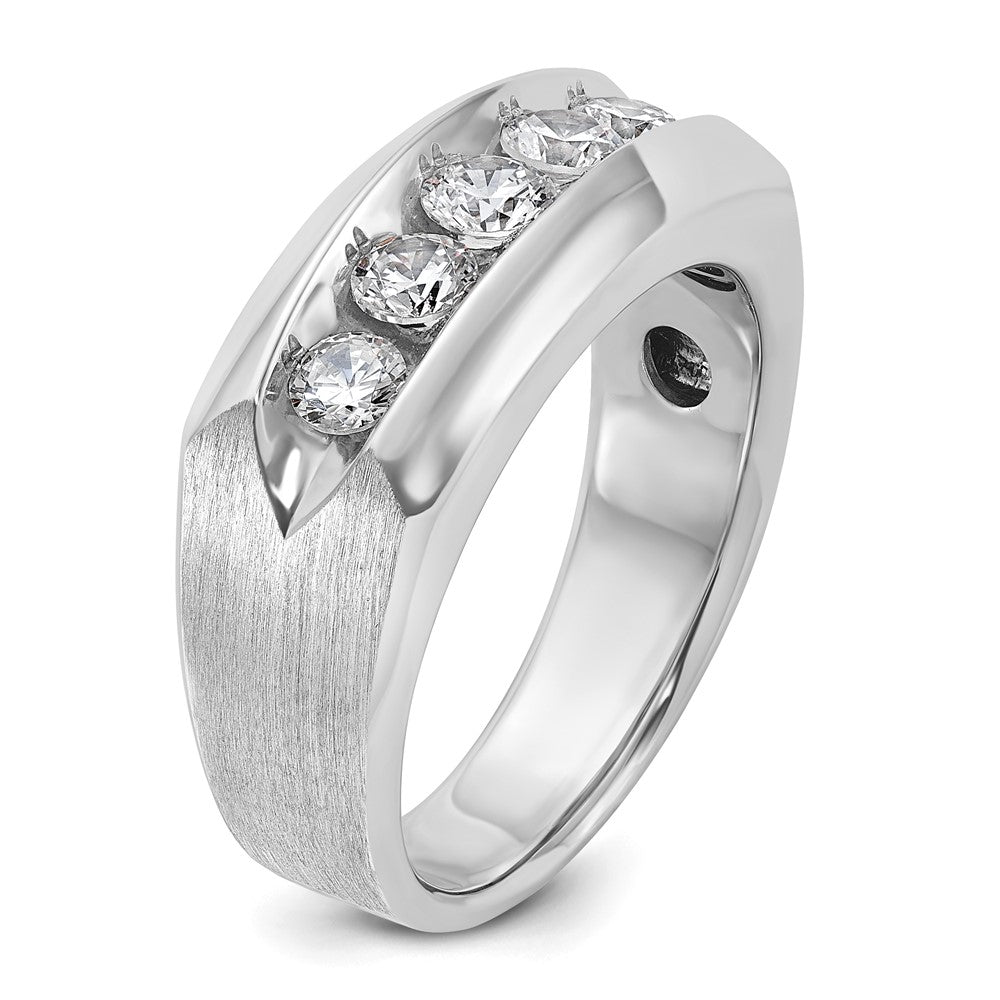 IBGoodman Men's Polished and Satin 5-Stone 1 Carat AA Quality Diamond Ring - WBC