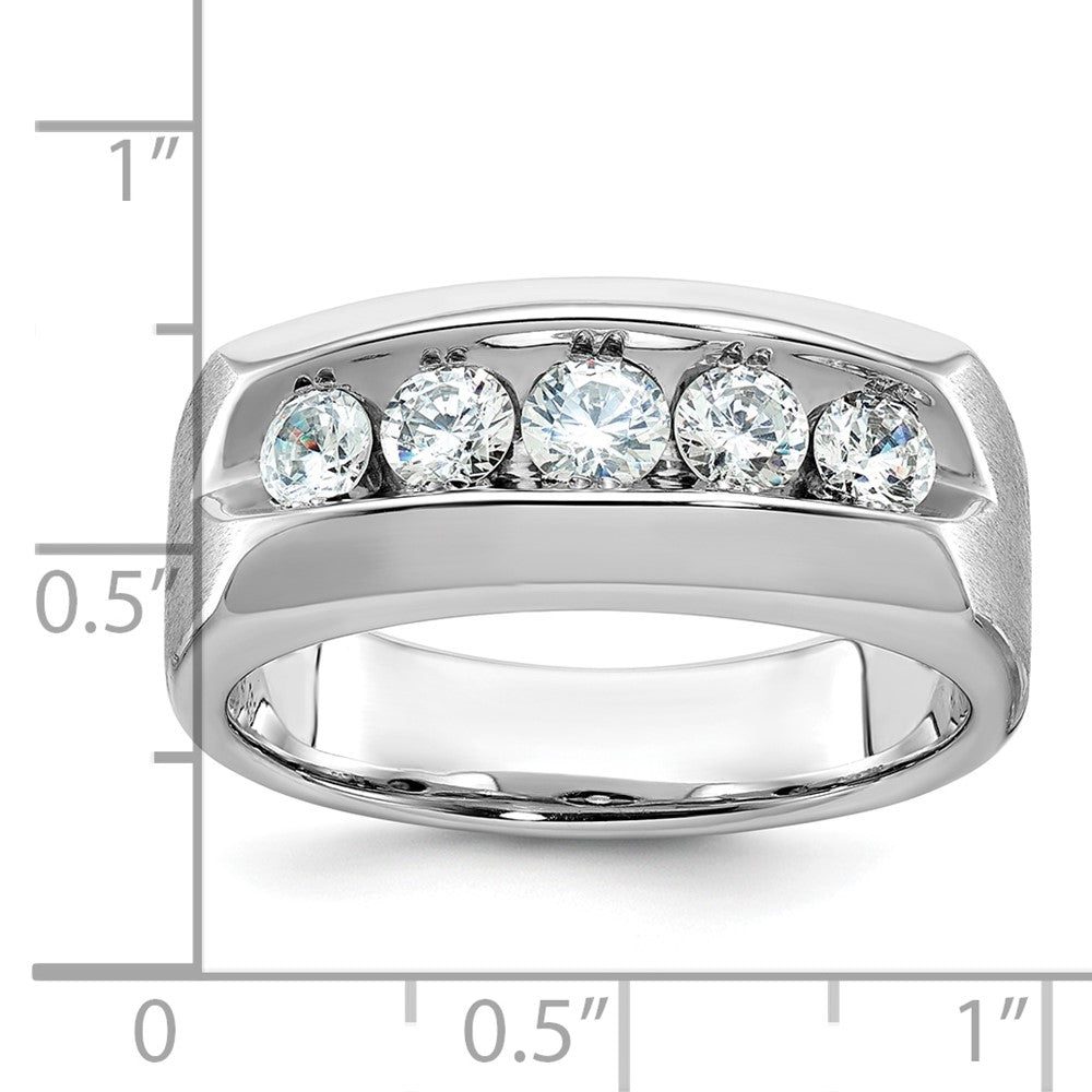 IBGoodman Men's Polished and Satin 5-Stone 1 Carat AA Quality Diamond Ring - WBC