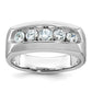 IBGoodman Men's Polished and Satin 5-Stone 1 Carat AA Quality Diamond Ring - WBC